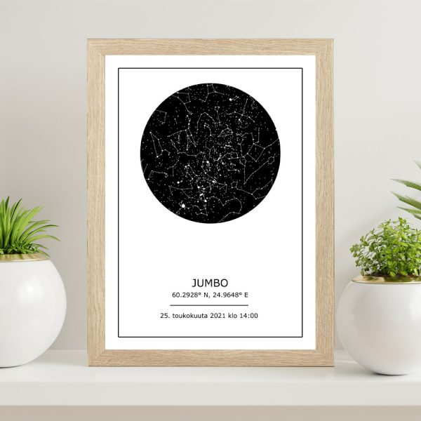 Light star map with frame